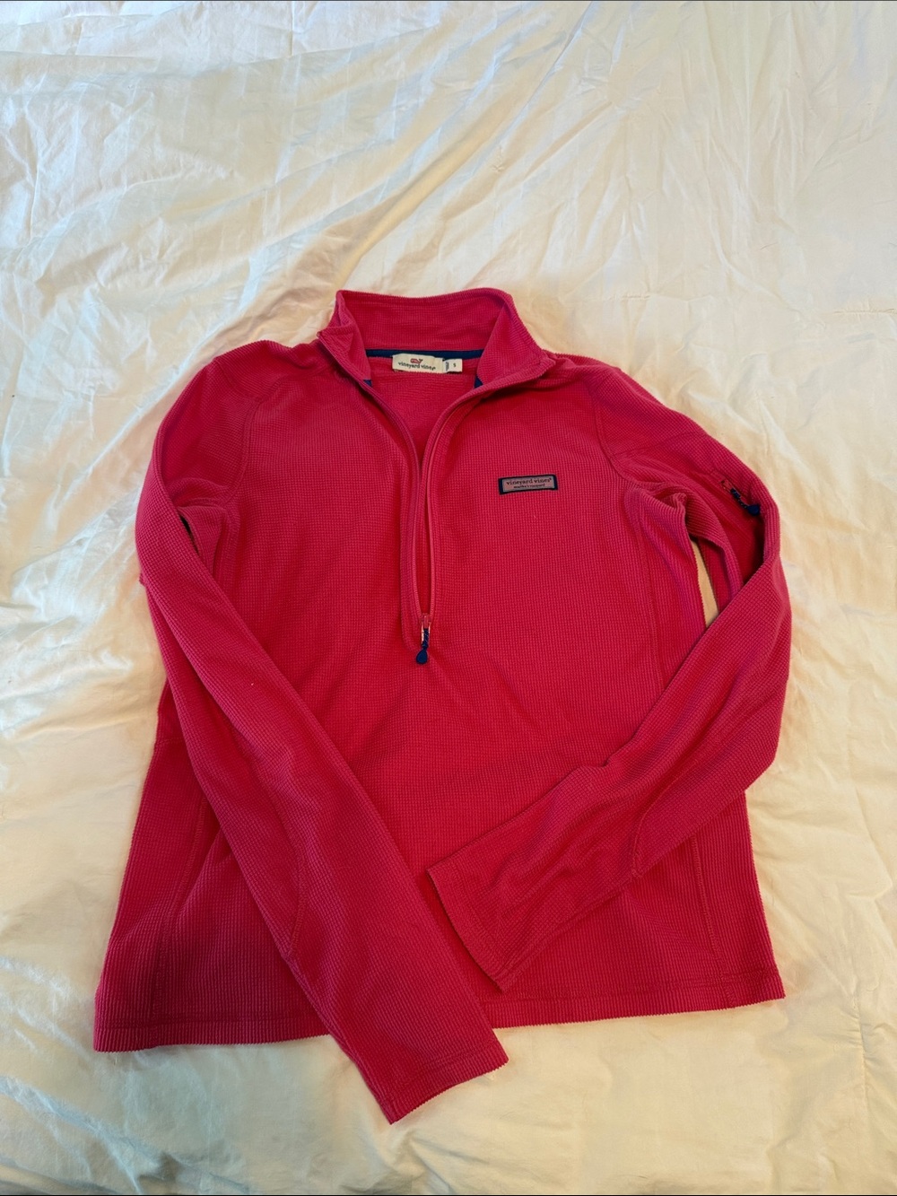 Vineyard Vines Womens Half-Zip Lightweight Fleece- Hot Pink